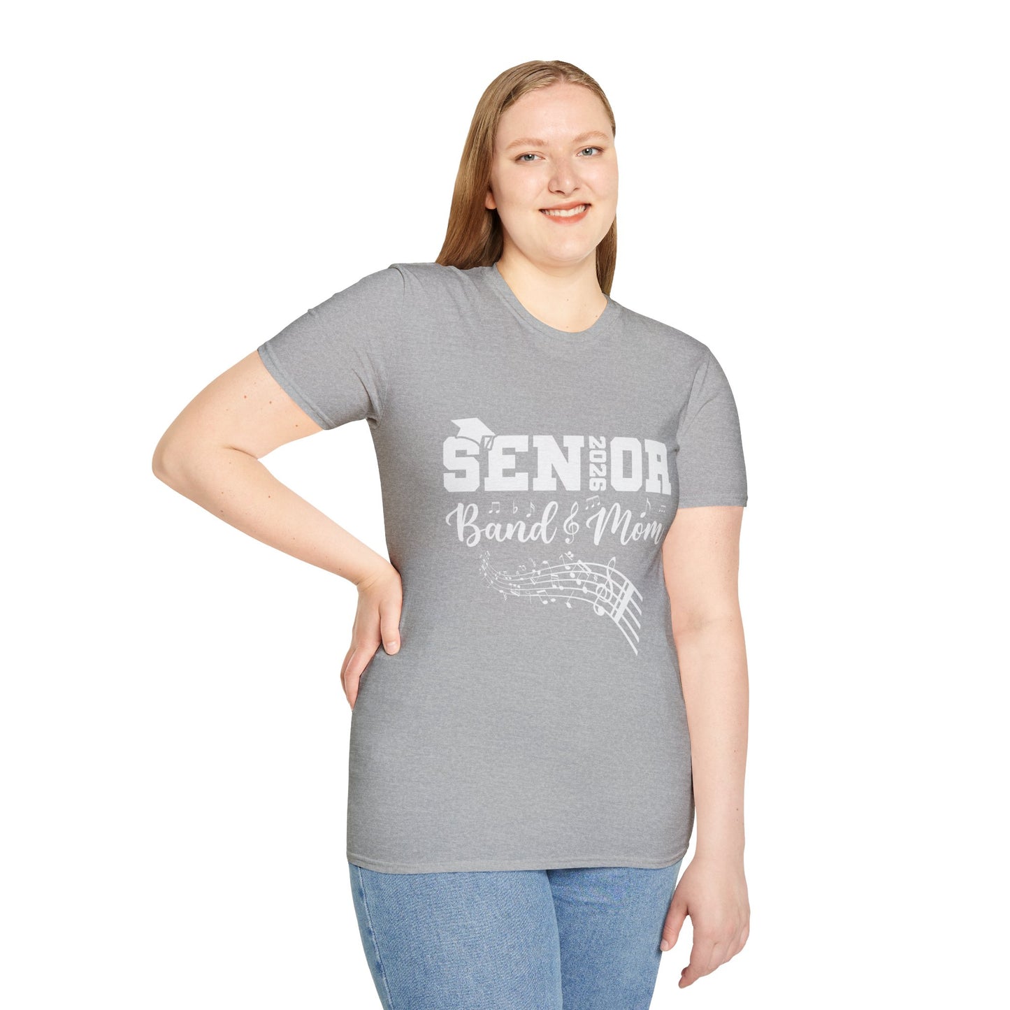 Senior Band Mom 2026 T-Shirt, Unisex Softstyle