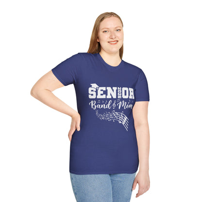 Senior Band Mom 2026 T-Shirt, Unisex Softstyle