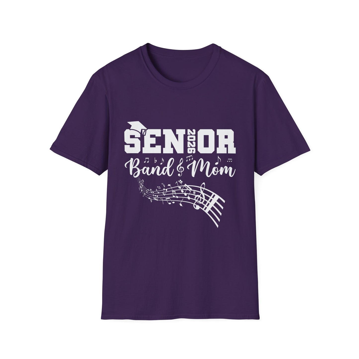 Senior Band Mom 2026 T-Shirt, Unisex Softstyle