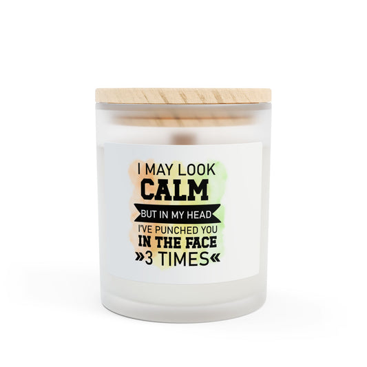 I may look Calm Scented Frosted Glass Candle, 11oz