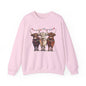 Festive Cow Sweatshirt for Cozy Celebrations, Unisex Crewneck, Holiday Gift, Winter Fashion, Cute Animal Design