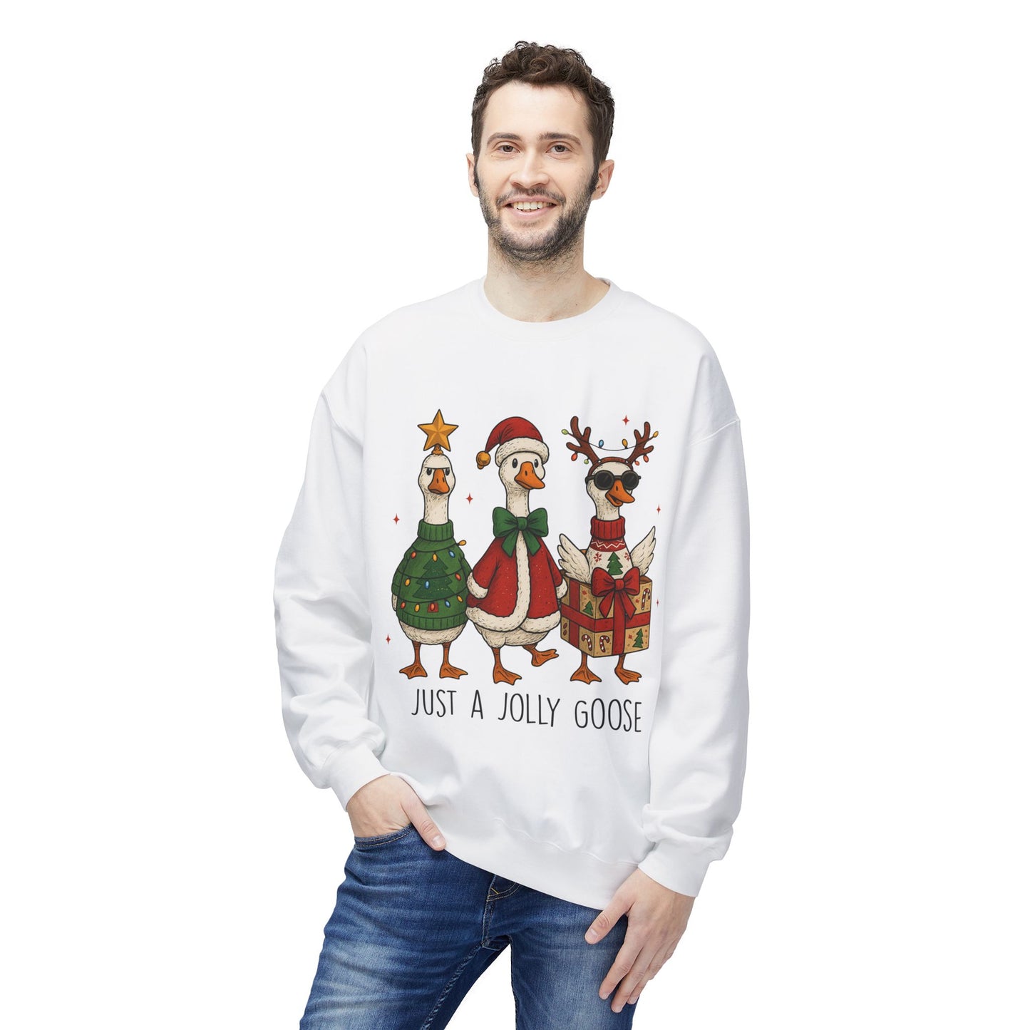 Holiday Duck Sweatshirt, Just a Jolly Goose Crewneck, Christmas Apparel, Festive Sweatshirt, Cozy Winter Gear, Gift for Duck Lovers, [...]
