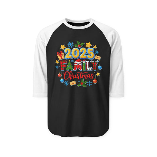 Christmas Family Raglan Shirt, Festive Gift for Holidays, Unisex Holiday Shirt, Family Reunion, Matching Outfits, 2025 Celebration