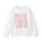 Red - Christmas Doodle Line Festive Winter Crewneck Sweatshirt – Cozy Holiday Apparel for All Occasions, Perfect Gift for Christmas, Family Gatherings, Casual Outings