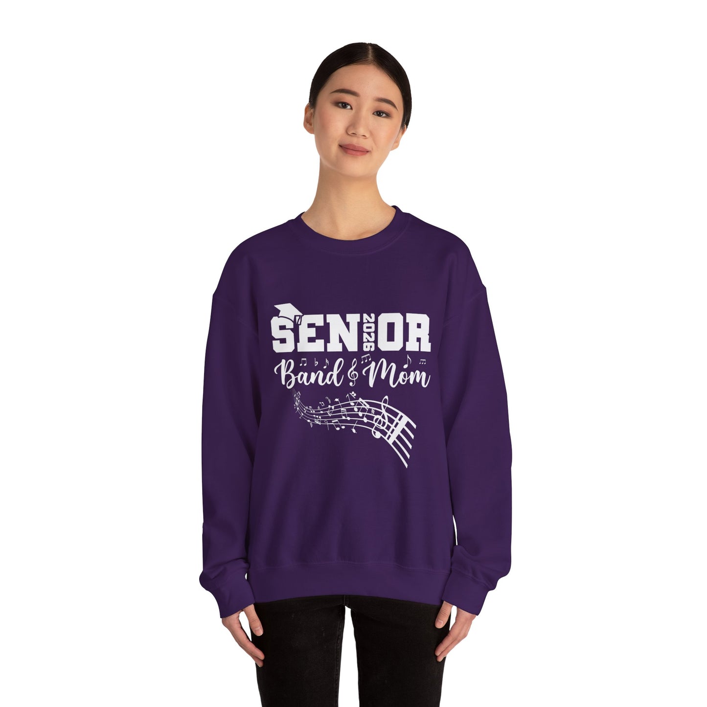 Senior Band Mom 2026 Sweatshirt, Music Lover Gift, Unisex Crewneck, Concert Apparel, Family Celebration
