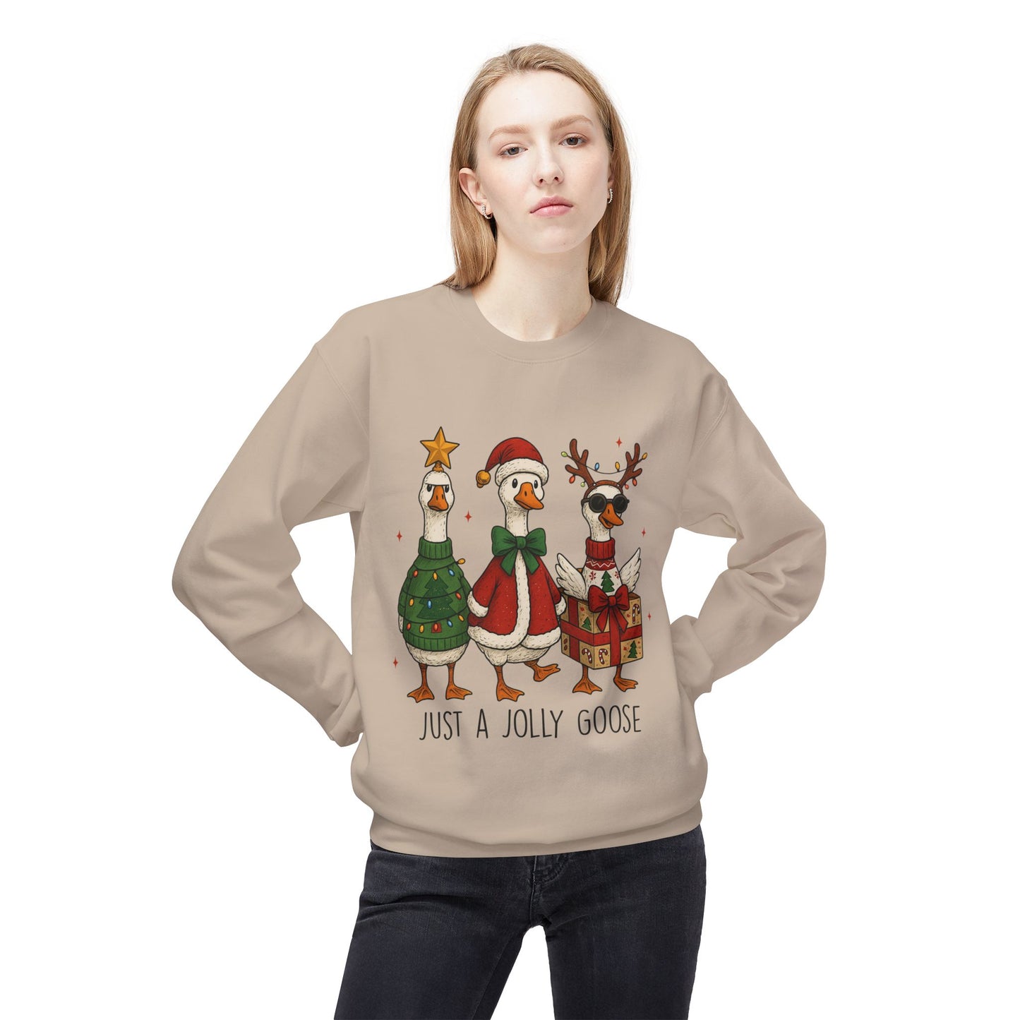 Holiday Duck Sweatshirt, Just a Jolly Goose Crewneck, Christmas Apparel, Festive Sweatshirt, Cozy Winter Gear, Gift for Duck Lovers, [...]