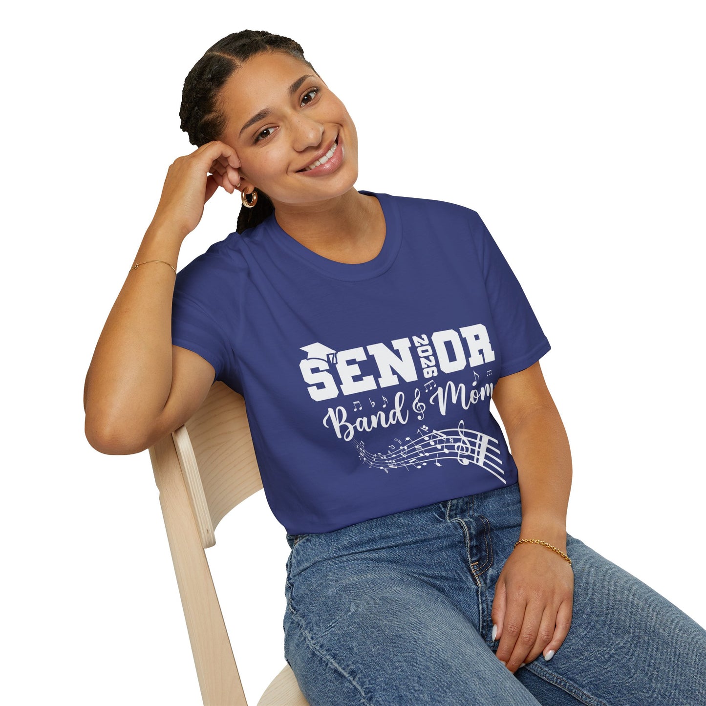 Senior Band Mom 2026 T-Shirt, Unisex Softstyle