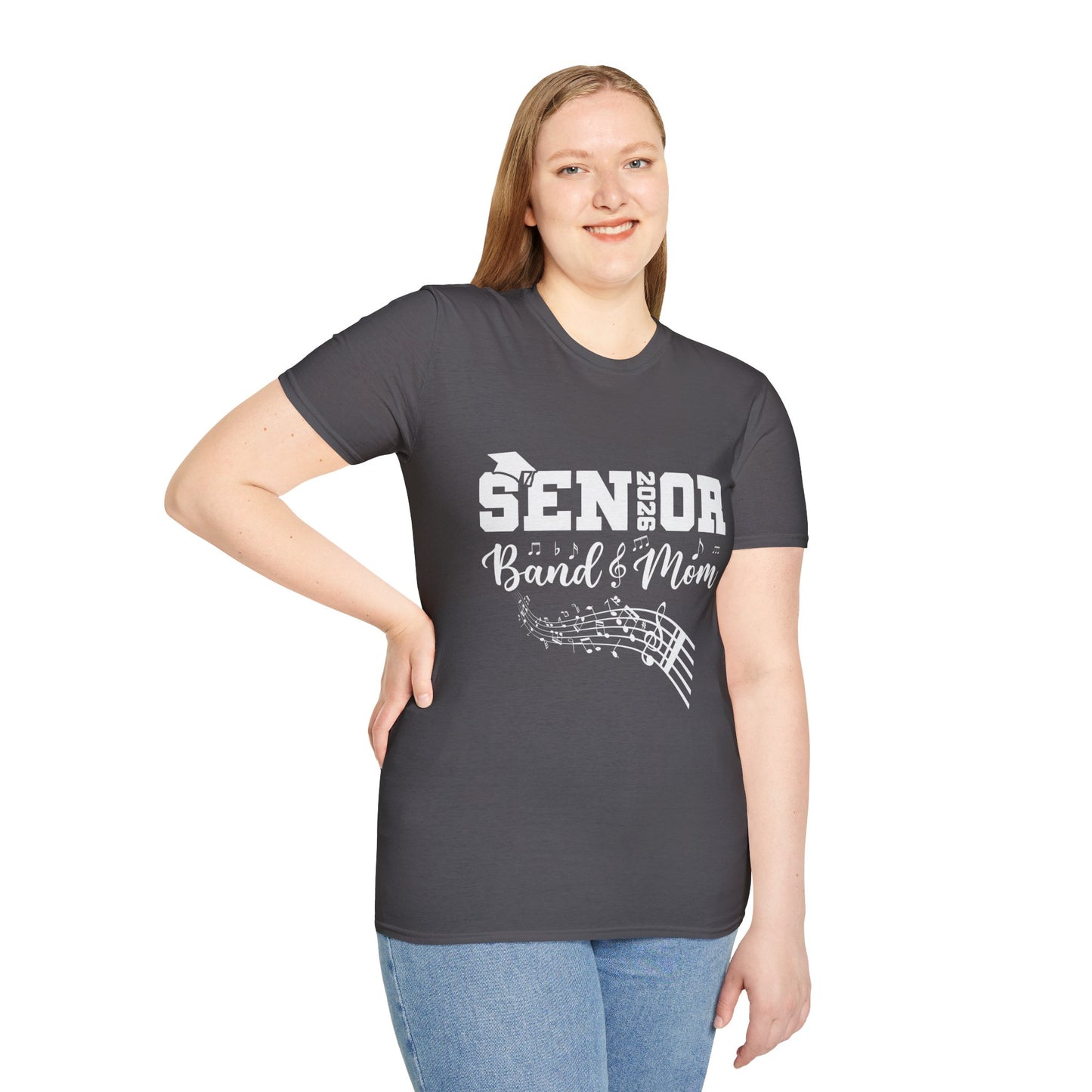 Senior Band Mom 2026 T-Shirt, Unisex Softstyle