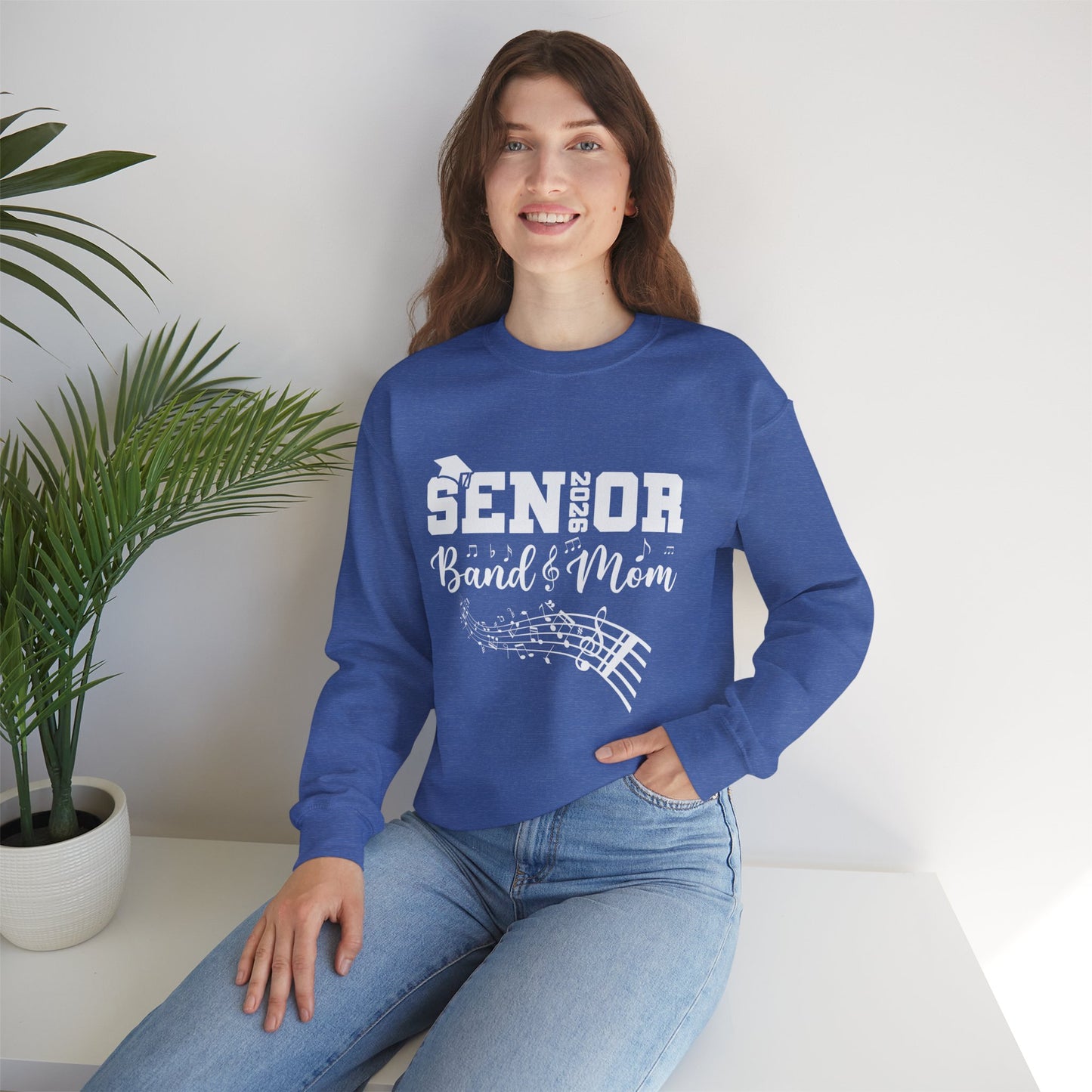 Senior Band Mom 2026 Sweatshirt, Music Lover Gift, Unisex Crewneck, Concert Apparel, Family Celebration