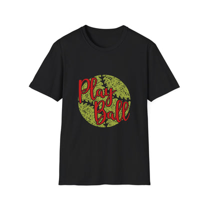 Play Ball Unisex Softstyle T-Shirt, Sporty Tee, Gift for Baseball Fans, Casual Wear, Team Spirit Apparel, Summer Outfit