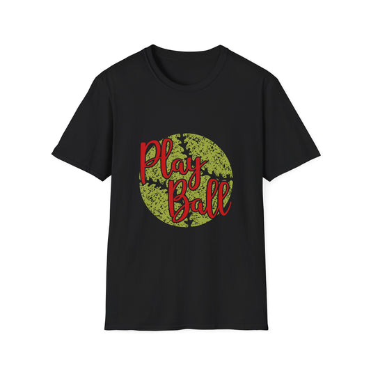 Play Ball Unisex Softstyle T-Shirt, Sporty Tee, Gift for Baseball Fans, Casual Wear, Team Spirit Apparel, Summer Outfit