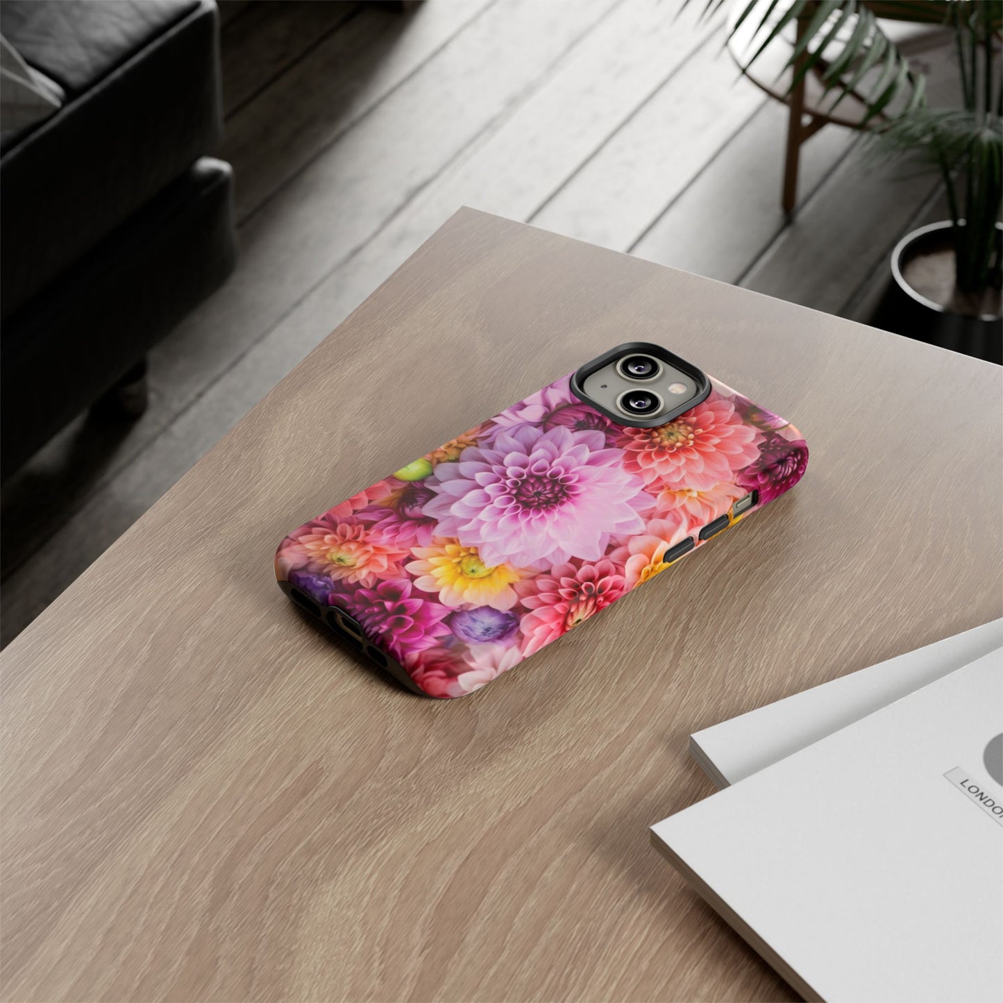 Floral iPhone Case, Tough Floral Phone Cover, Flower Pattern Case, Spring Design, Gift for Her, Durable Phone Accessory