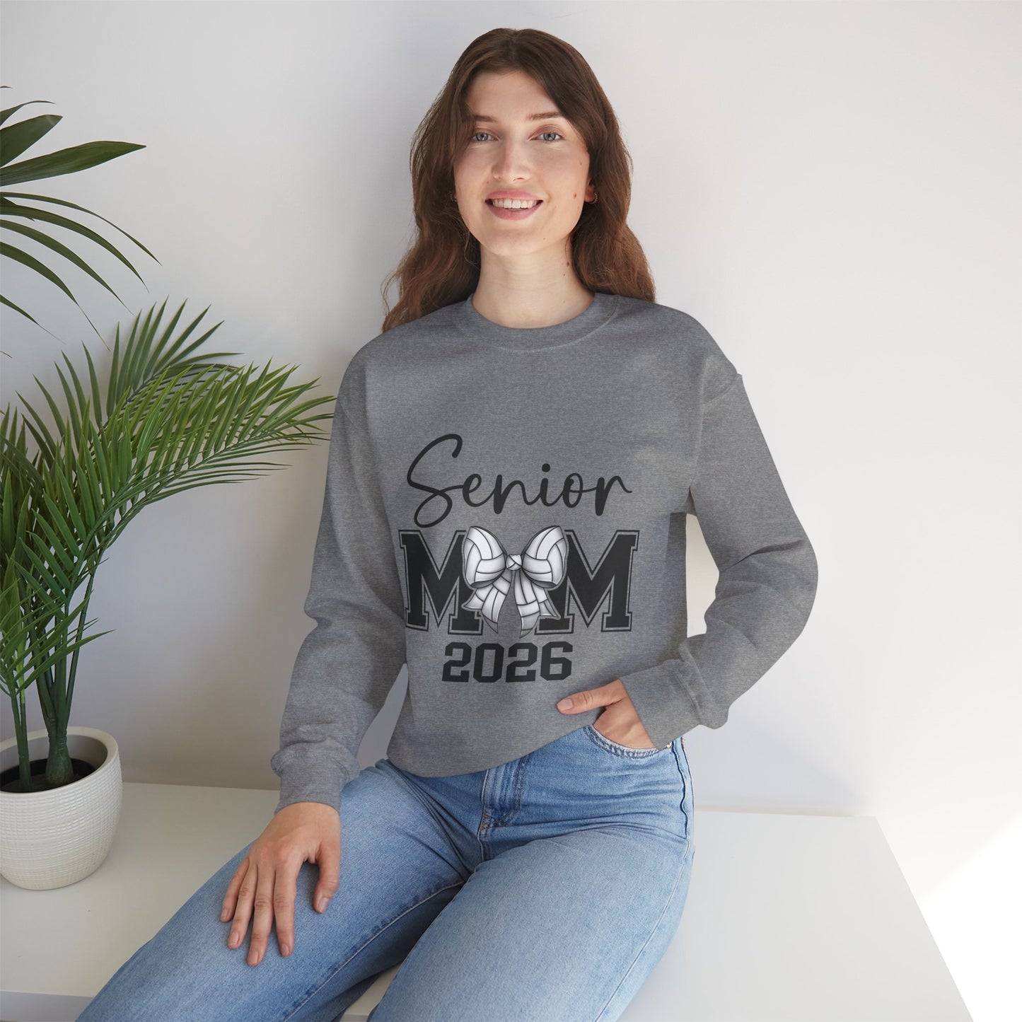 Senior Volleyball Mom 2026 Crewneck Sweatshirt