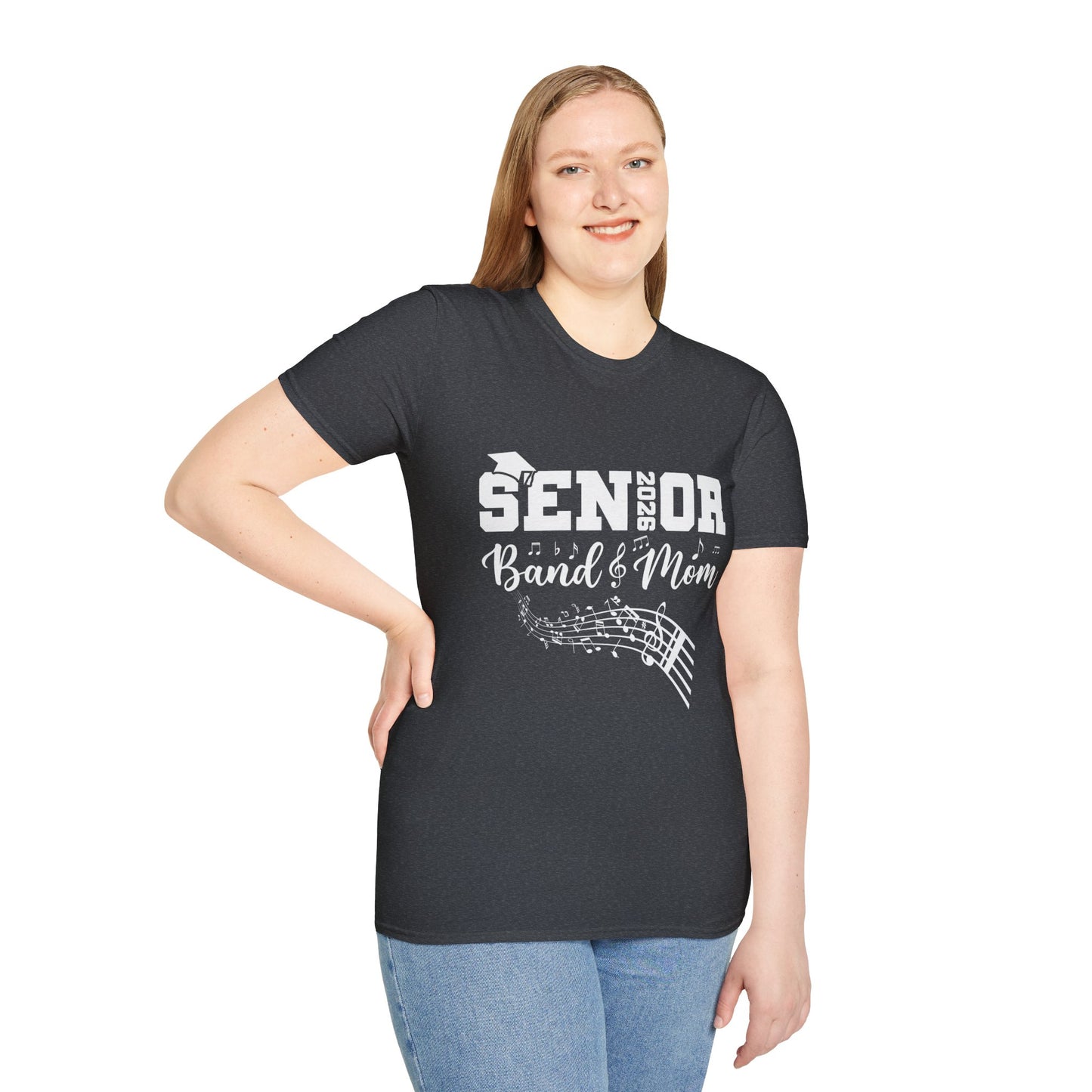 Senior Band Mom 2026 T-Shirt, Unisex Softstyle