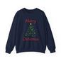Merry Christmas Ribbon Tree Sweatshirt, Cozy Gift, Holiday Apparel, Winter Fashion, Unisex Crewneck