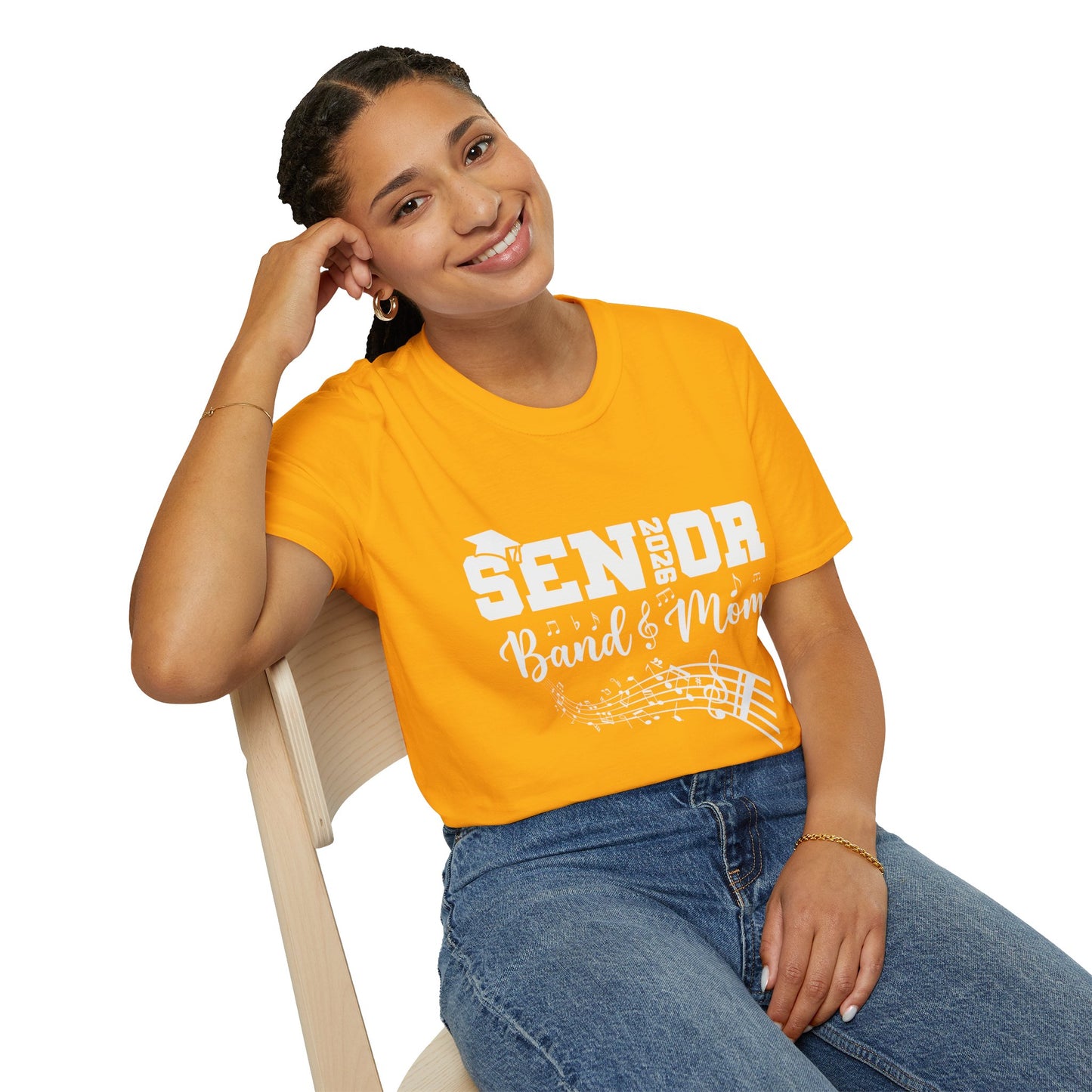Senior Band Mom 2026 T-Shirt, Unisex Softstyle