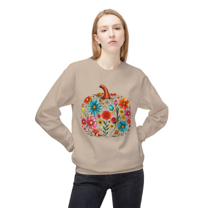 Floral Pumpkin Sweatshirt for Cozy Autumn Vibes, Unisex Fleece Crewneck, Perfect for Fall Celebrations, Gift for Halloween, [...]