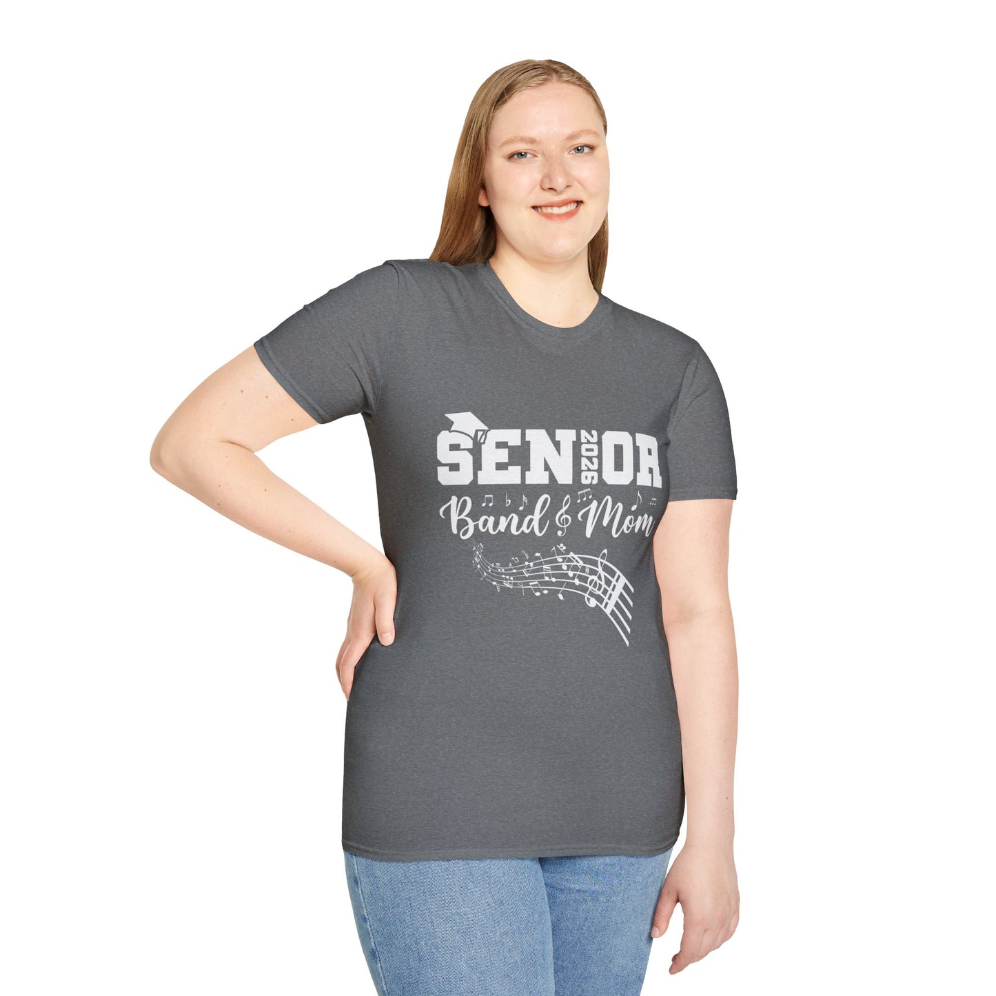 Senior Band Mom 2026 T-Shirt, Unisex Softstyle