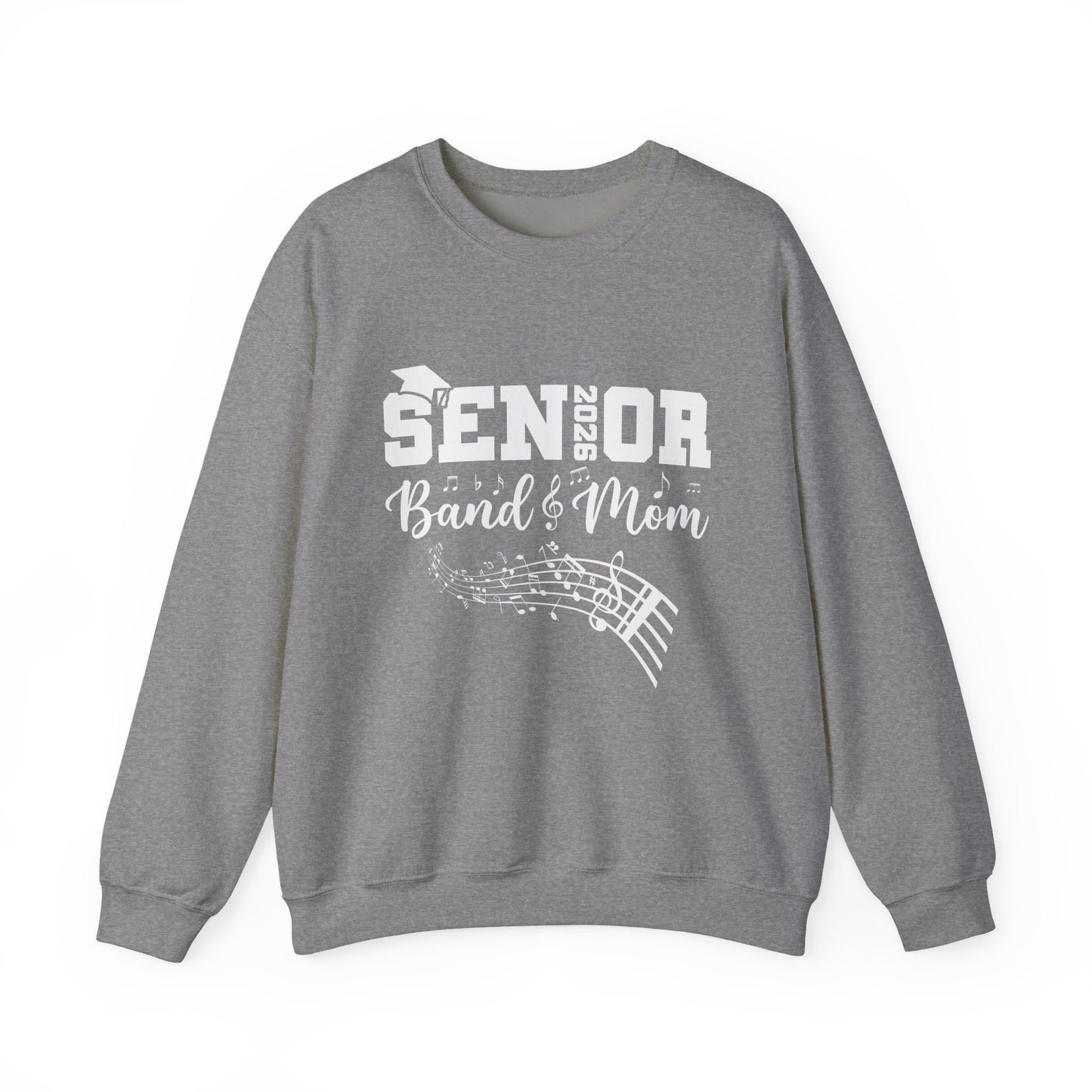 Senior Band Mom 2026 Sweatshirt, Music Lover Gift, Unisex Crewneck, Concert Apparel, Family Celebration