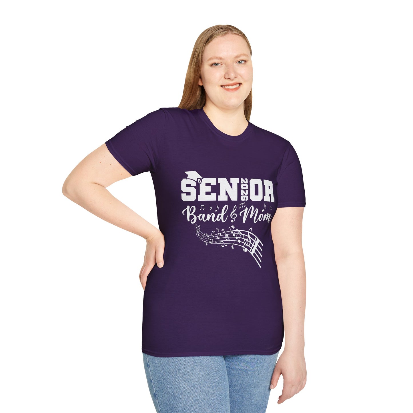 Senior Band Mom 2026 T-Shirt, Unisex Softstyle