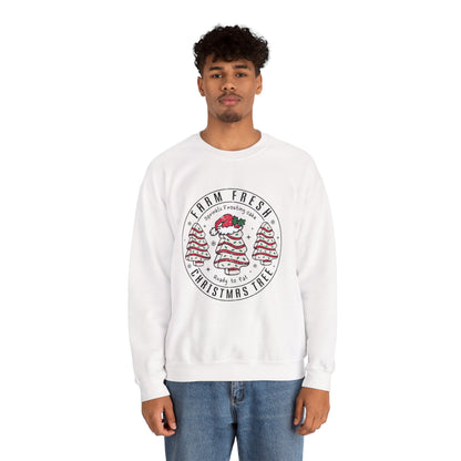 Farm Fresh Christmas Crewneck Sweatshirt, Cozy Holiday Apparel, Unisex Winter Gift, Cute Sweatshirt, Festive Clothing