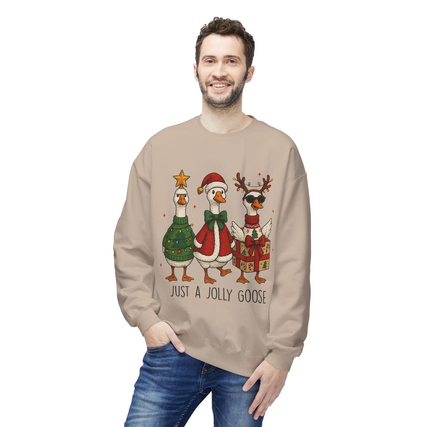 Holiday Duck Sweatshirt, Just a Jolly Goose Crewneck, Christmas Apparel, Festive Sweatshirt, Cozy Winter Gear, Gift for Duck Lovers, [...]
