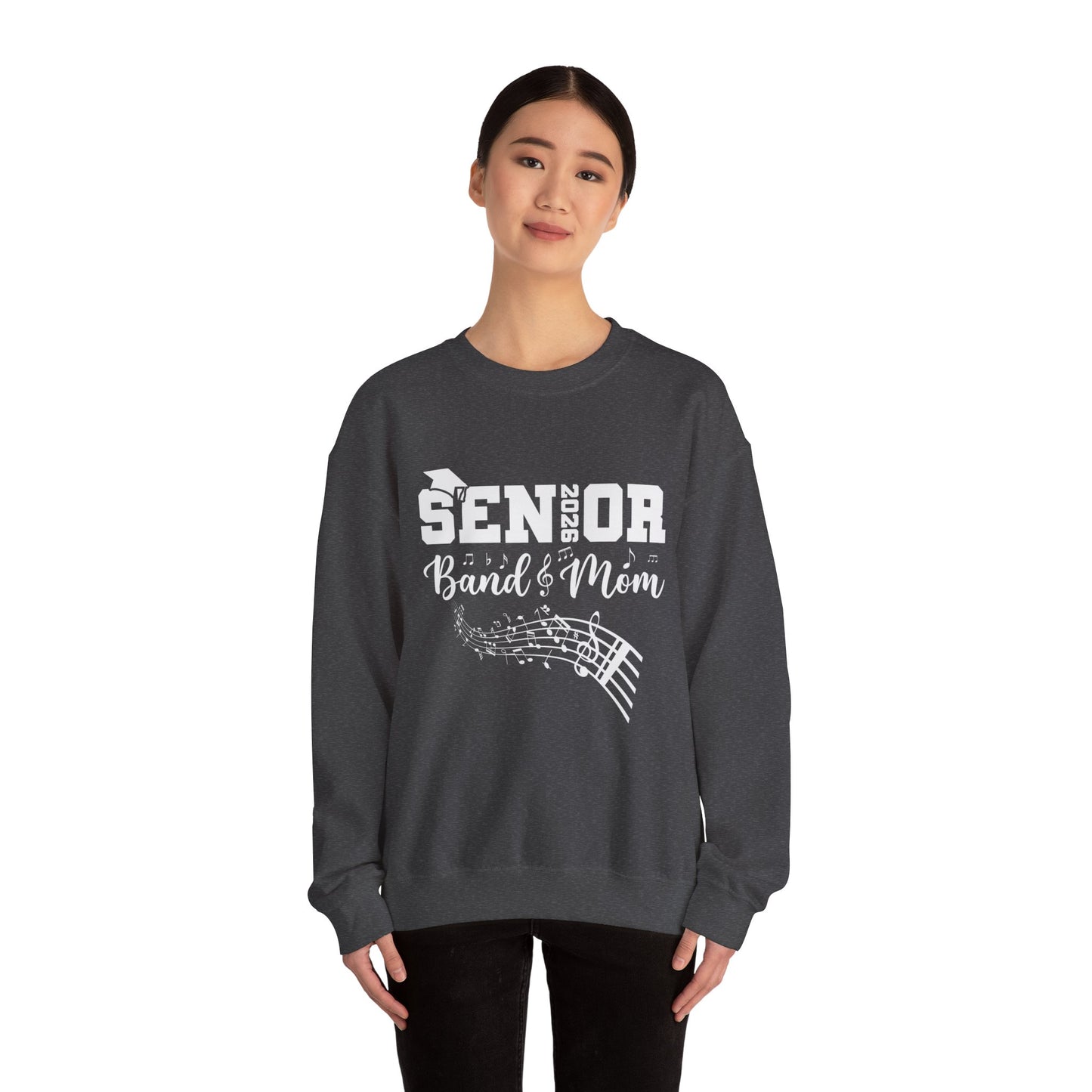 Senior Band Mom 2026 Sweatshirt, Music Lover Gift, Unisex Crewneck, Concert Apparel, Family Celebration