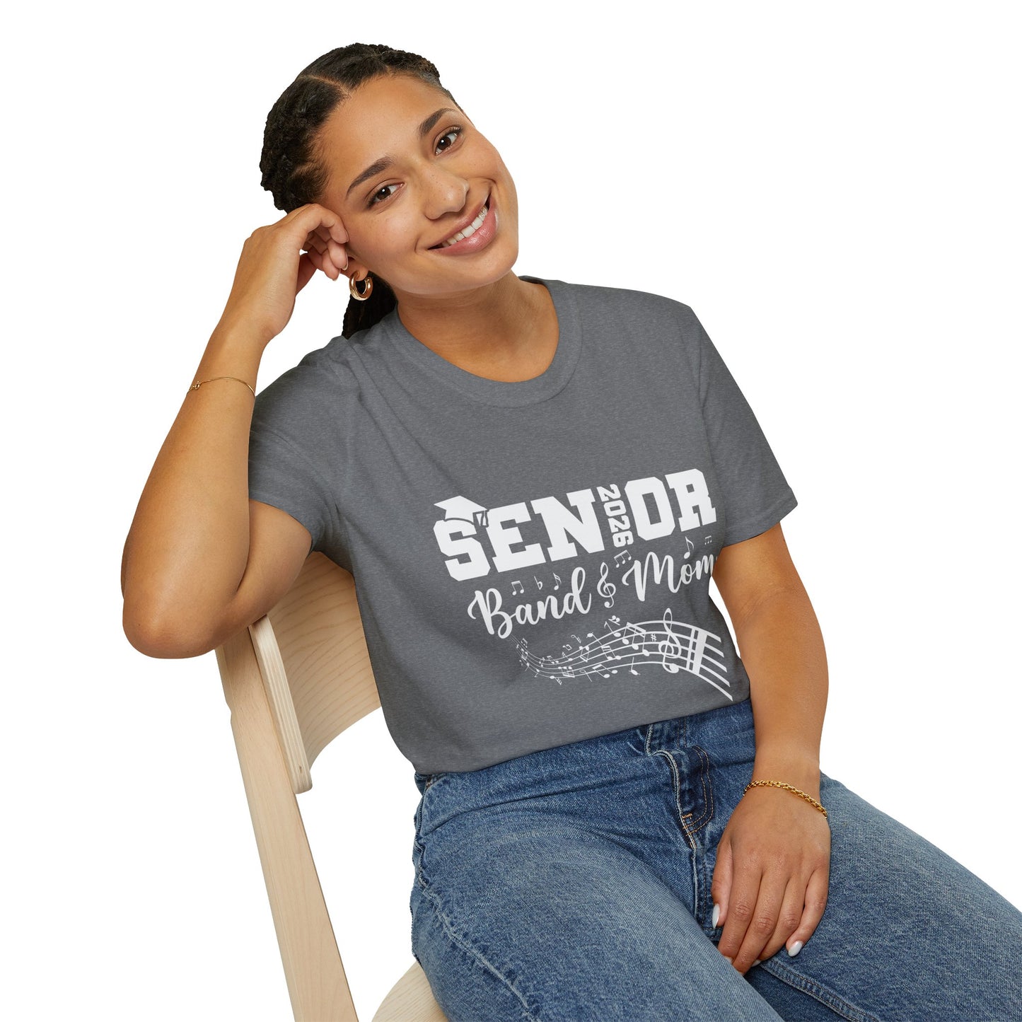 Senior Band Mom 2026 T-Shirt, Unisex Softstyle