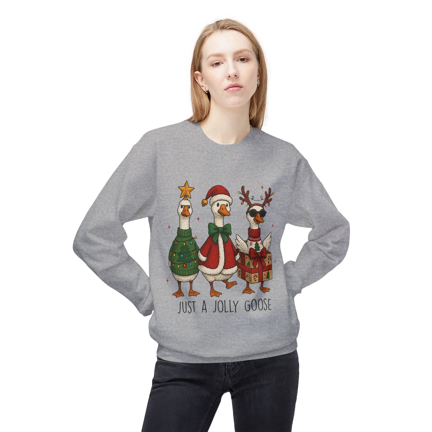 Holiday Duck Sweatshirt, Just a Jolly Goose Crewneck, Christmas Apparel, Festive Sweatshirt, Cozy Winter Gear, Gift for Duck Lovers, [...]