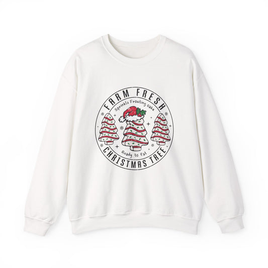Farm Fresh Christmas Crewneck Sweatshirt, Cozy Holiday Apparel, Unisex Winter Gift, Cute Sweatshirt, Festive Clothing
