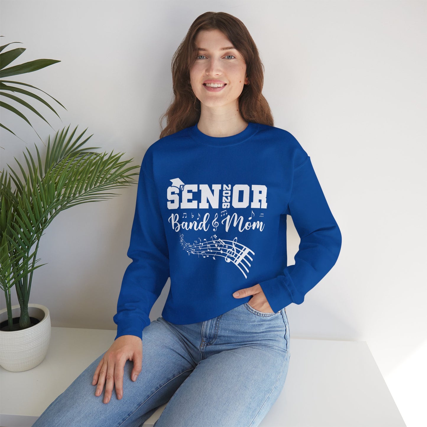 Senior Band Mom 2026 Sweatshirt, Music Lover Gift, Unisex Crewneck, Concert Apparel, Family Celebration