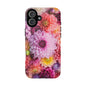 Floral iPhone Case, Tough Floral Phone Cover, Flower Pattern Case, Spring Design, Gift for Her, Durable Phone Accessory