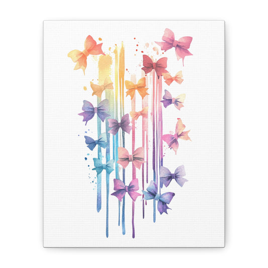 Colorful Bow Watercolor Abstract Floral Wall Decor
