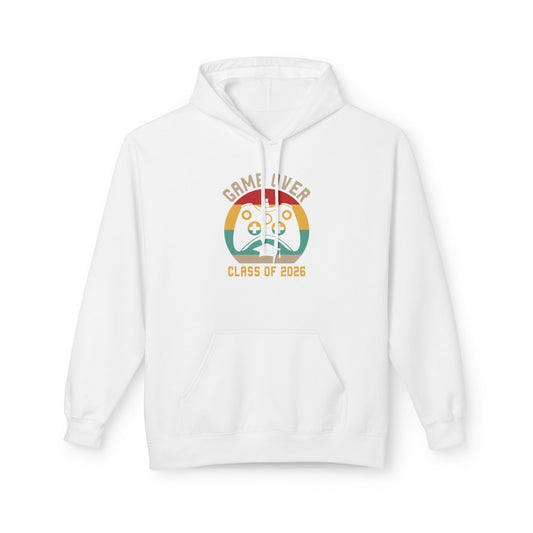 Game Over Class of 2026 Hoodie - Unisex Softstyle Fleece | Graduation Gift, Gamer Apparel, Cozy Sweatshirt, Casual Wear