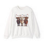 Festive Cow Sweatshirt for Cozy Celebrations, Unisex Crewneck, Holiday Gift, Winter Fashion, Cute Animal Design