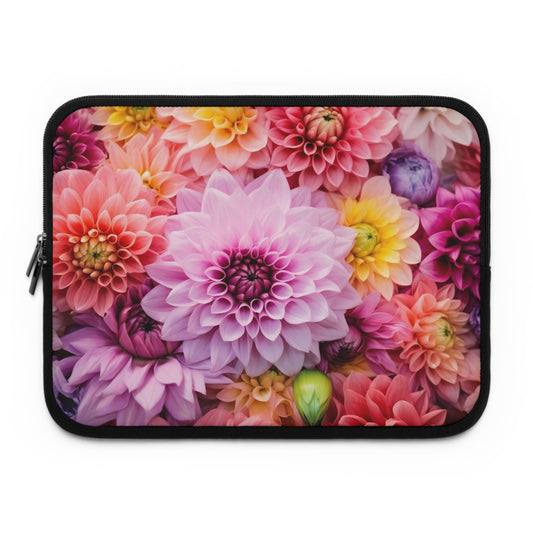 Floral Laptop Sleeve, Colorful Flower Design, Tech Accessory for Women, Cute Computer Case, Gift for Students and Professionals