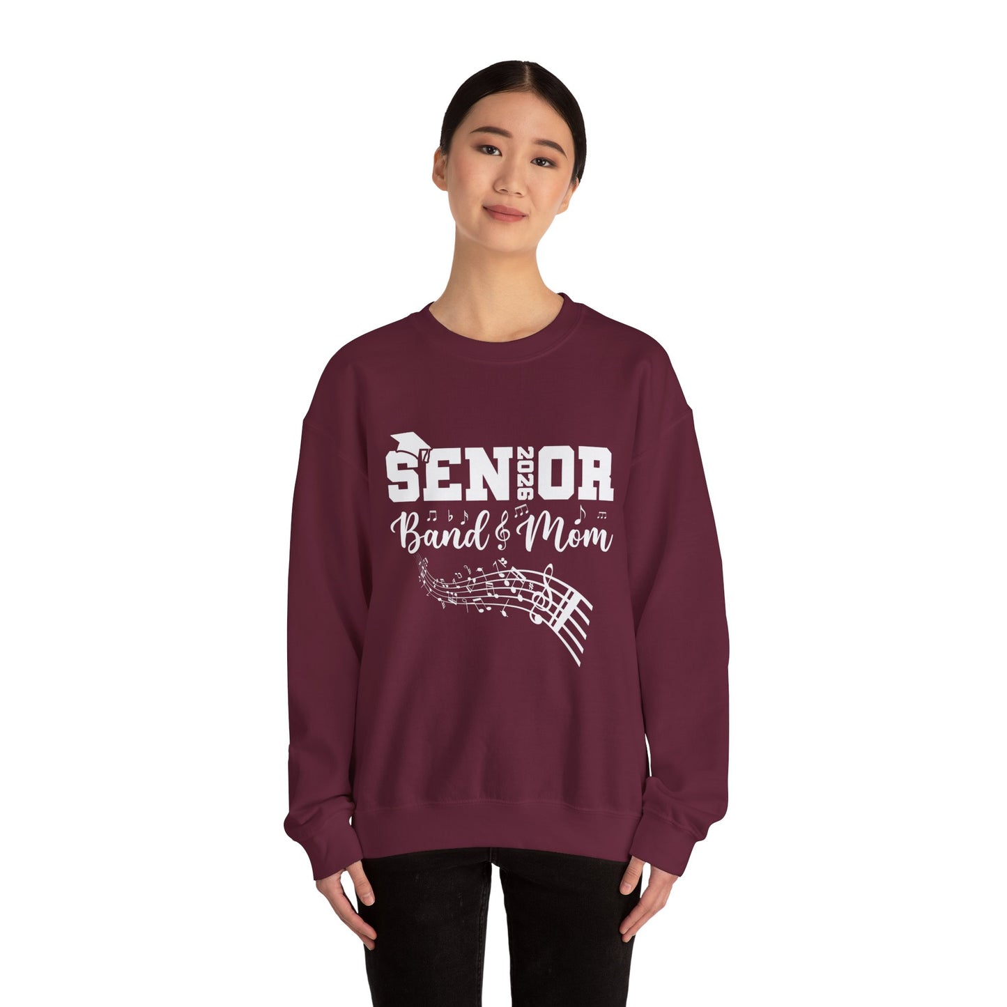 Senior Band Mom 2026 Sweatshirt, Music Lover Gift, Unisex Crewneck, Concert Apparel, Family Celebration