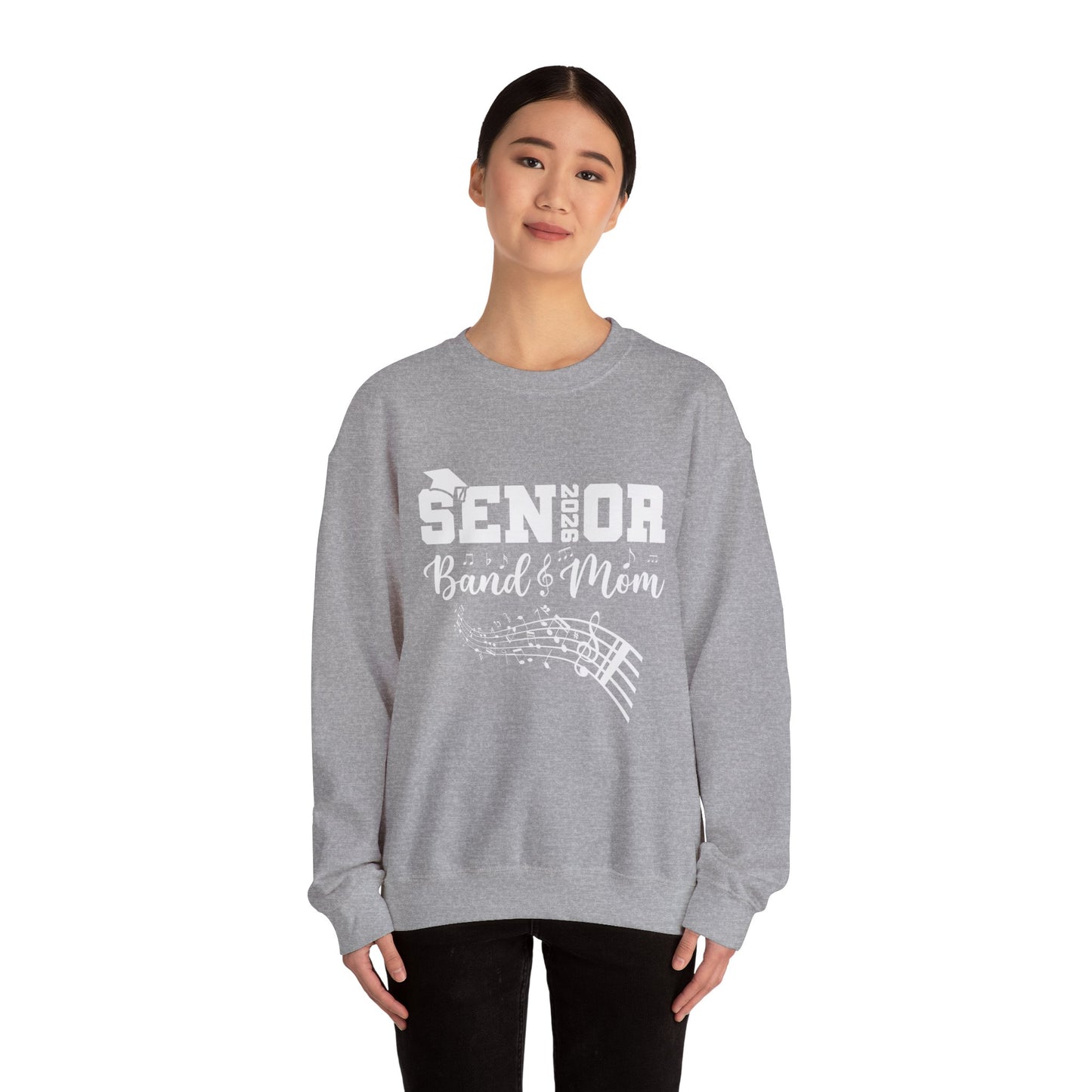 Senior Band Mom 2026 Sweatshirt, Music Lover Gift, Unisex Crewneck, Concert Apparel, Family Celebration